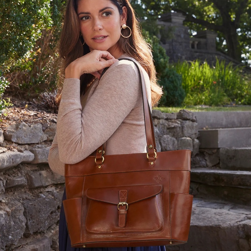 PATRICIA NASH HERITAGE BOLSENA TOTE CHESTNUT BROWN